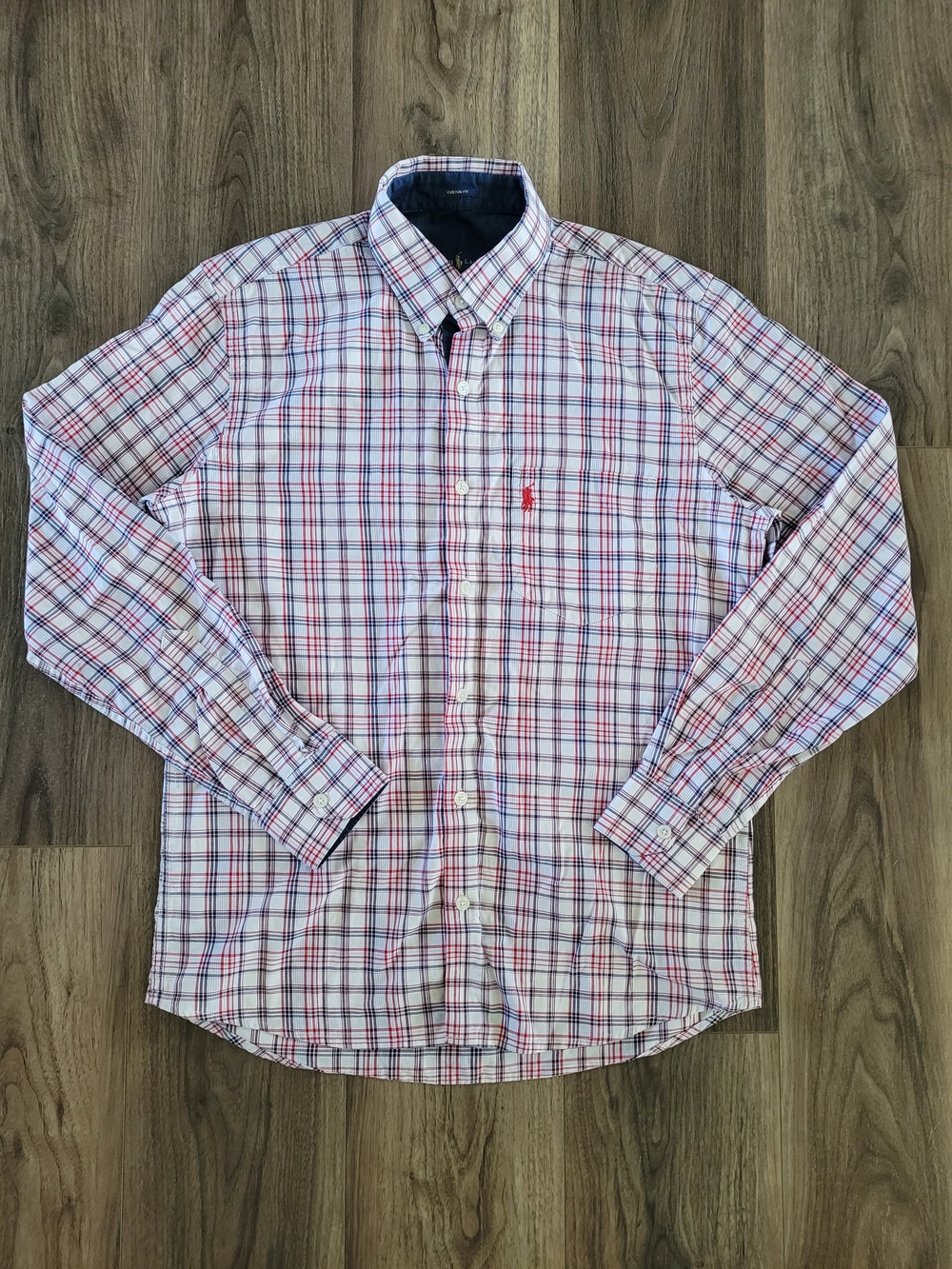 Ralph Lauren Men's Red & Blue Plaid Button-Down Shirt